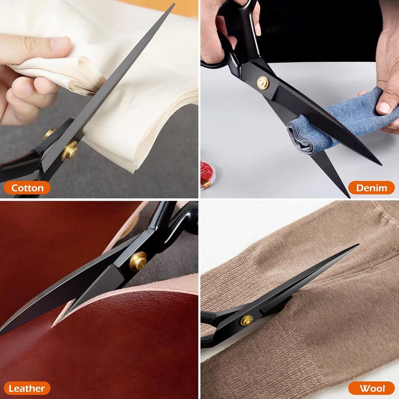 Wteehn Fabric Scissors Professional, 8" Heavy Duty Sewing Scissor for Fabric Cutting, Tailor Sharp Sewing Shears for Cutting Leather craft Home Office Students Artists Dressmakers - Image 5